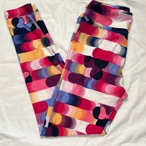 Lularoe One Size Disney Minnie Mouse Rainbow Stripe Leggings
